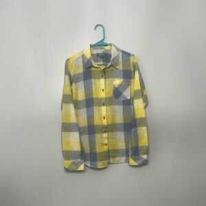 Natural Reflections Yellow and Light Blue Plaid Women’s Shirt